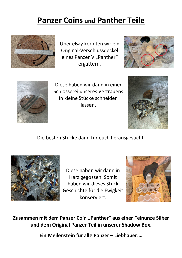 Panzerkampfwagen V „Panther“ – Exklusiver Sammlerrahmen mit Original-Stahlteil & Silber-Coin