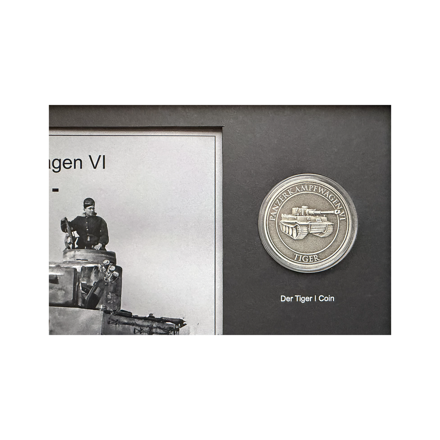 Panzerkampfwagen VI „Tiger I“ – Exklusiver Sammlerrahmen mit Original-Kettenfragment & Silber-Coin